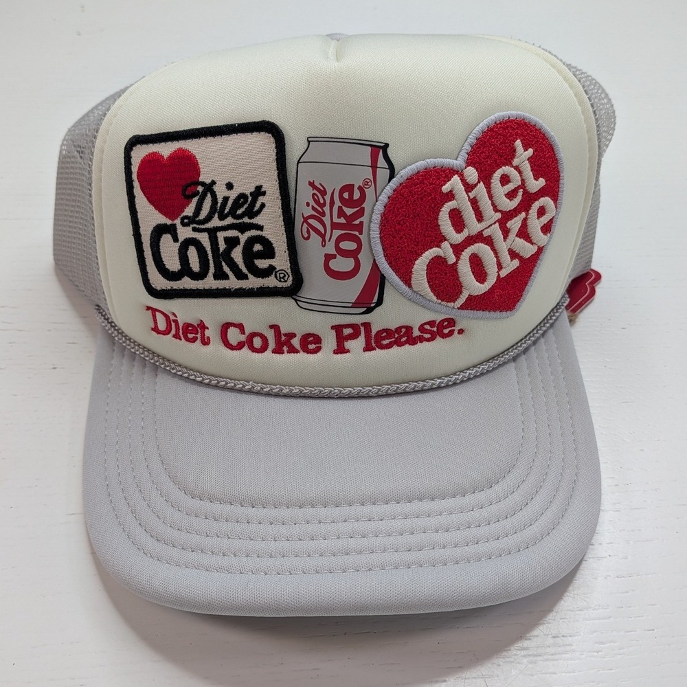 American Needle Diet Coke Iconic Foamy Trucker Hat NWT Silver Snapback